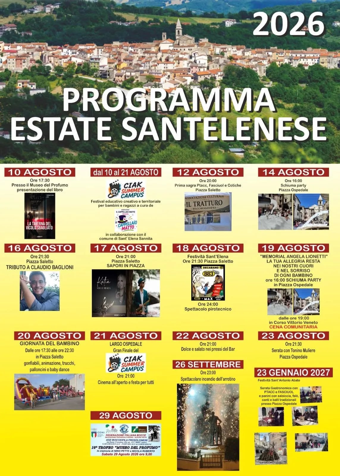 Locandina Schiuma Party 2026 a Sant'Elena Sannita (Isernia)