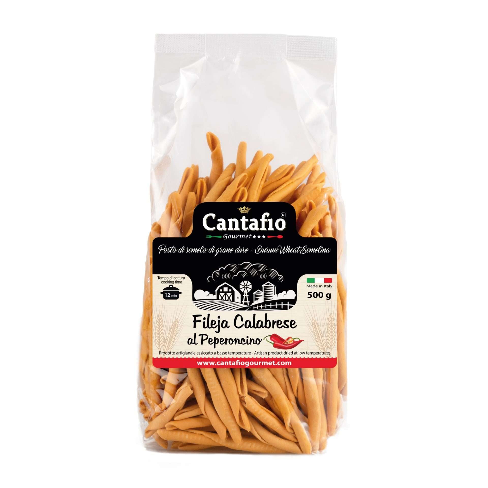 Fileja Calabrese al Peperoncino 500g - maccheroni al ferretto - pasta artigianale