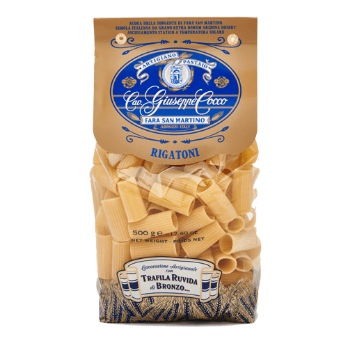 Rigatoni n.37 di Semola lavorati con trafila ruvida di bronzo