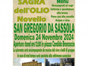 Sagra dell’Olio Novello a San Gregorio da Sassola: Tradizione e Sapori Autentici