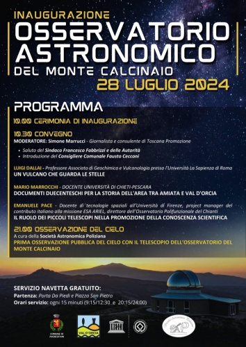 Inaugurazione Osservatorio Astronomico del Monte Calcinaio