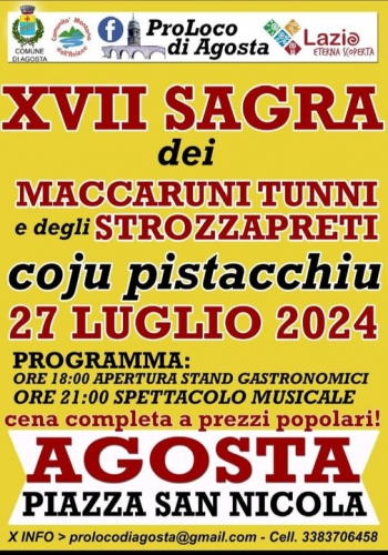 XVII Sagra dei Maccaruni Tunni e degli Strozzapreti coju pistacchiu