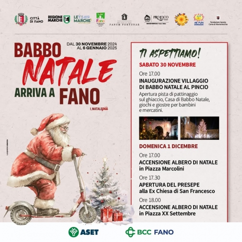 Babbo Natale Arriva a Fano: Il Natale Più Magico delle Marche  