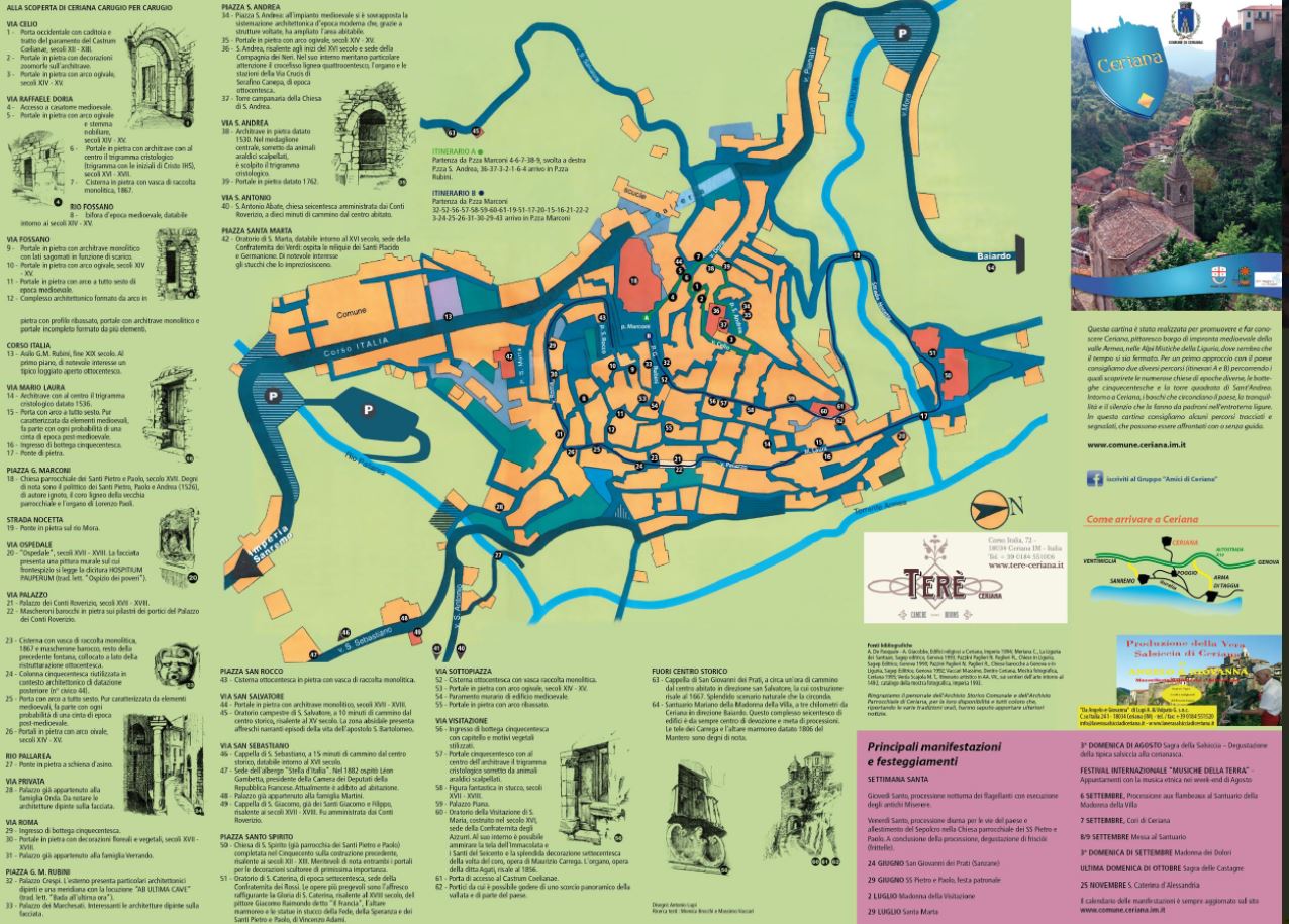 Mappa dei punti di interesse di Ceriana
